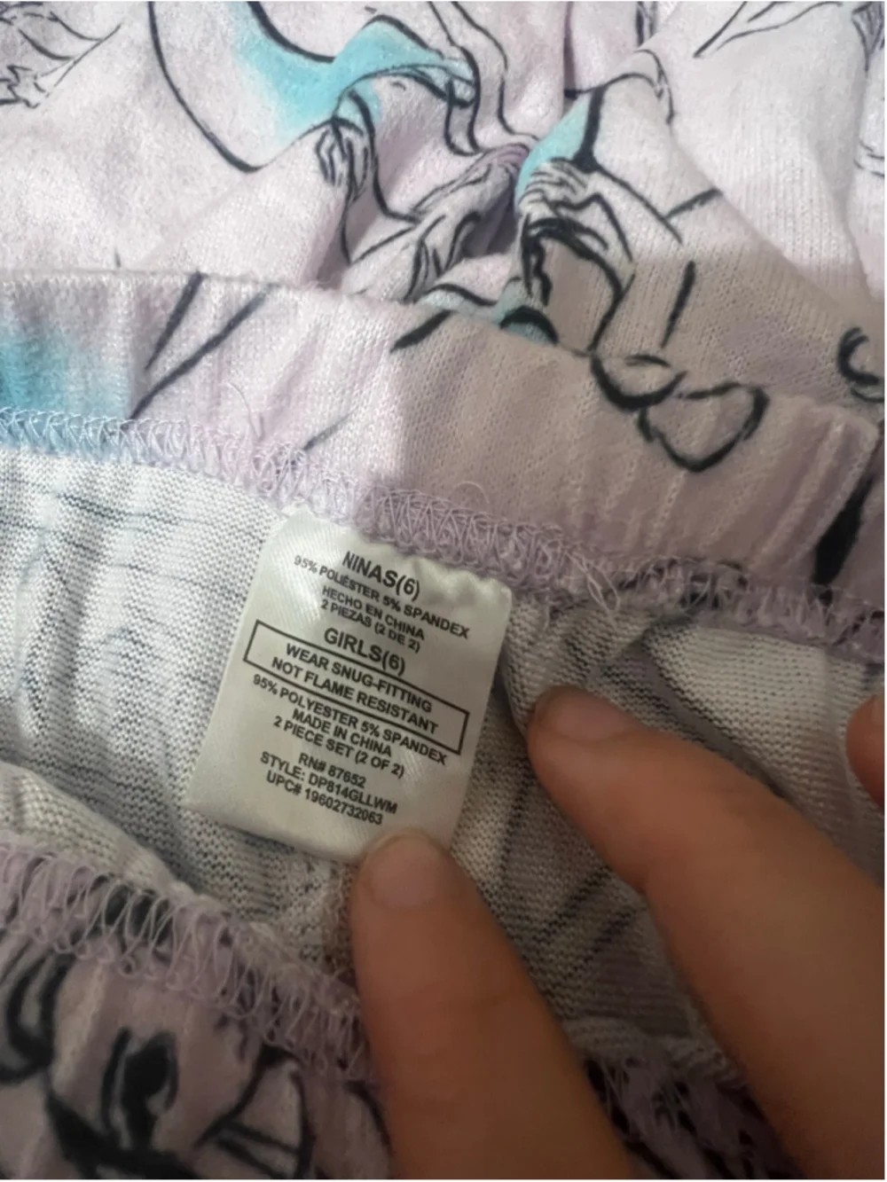 Girls Disney Princess Pajama Set Size 6 Pink
